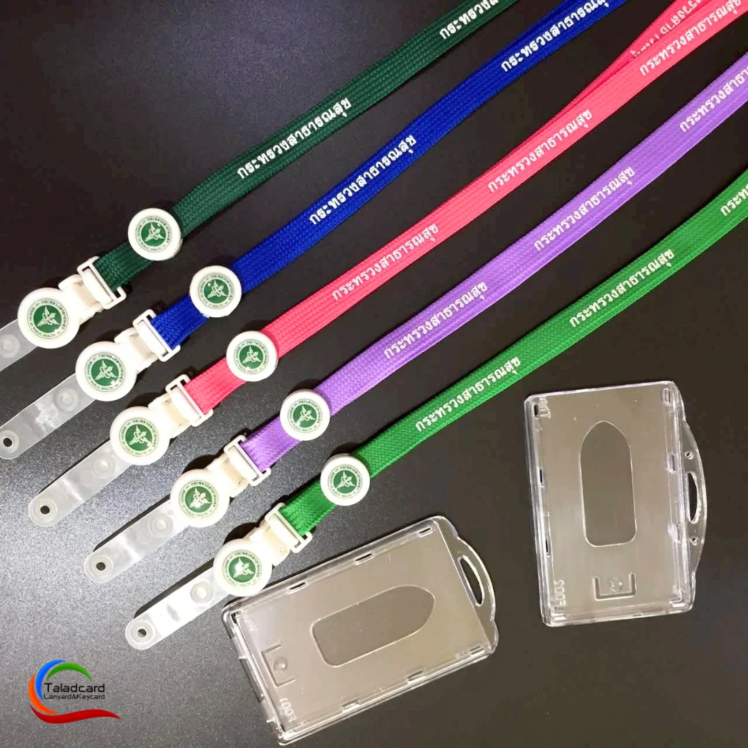 ชุดสายคล้องบัตรติดโลโก้เรซิ่น พร้อมกรอบใส